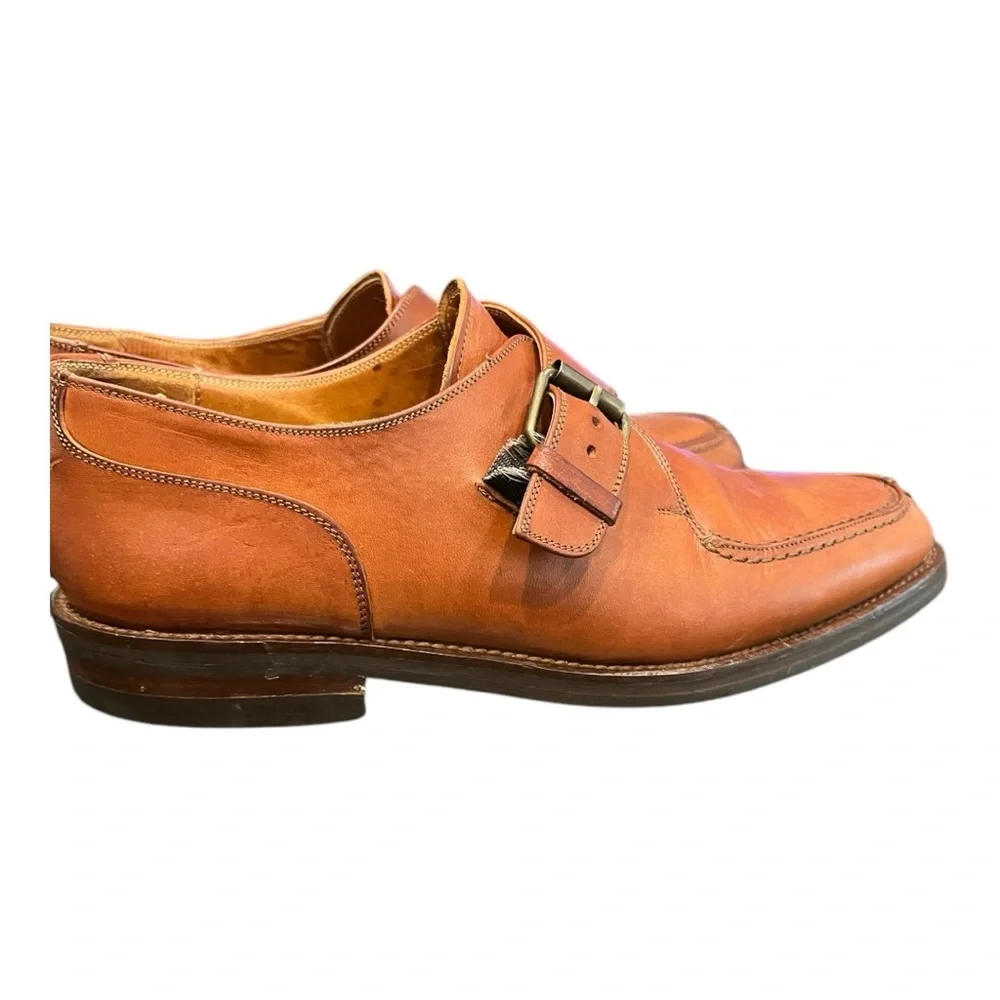 Cole Haan‎ Monk Strap Brown Leather Slip On Dress Shoes Size 8.5